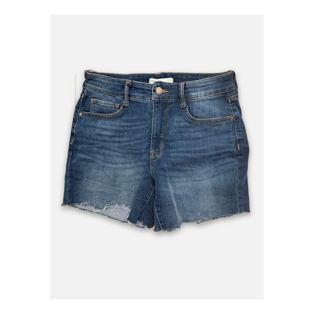 Nine West Bermuda Denim Shorts Women's‎ 2 Blue Raw Hem Stretch Jean Cutoff
